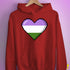 Genderqueer Pride 8-Bit Pixel Heart Hoodie - Red